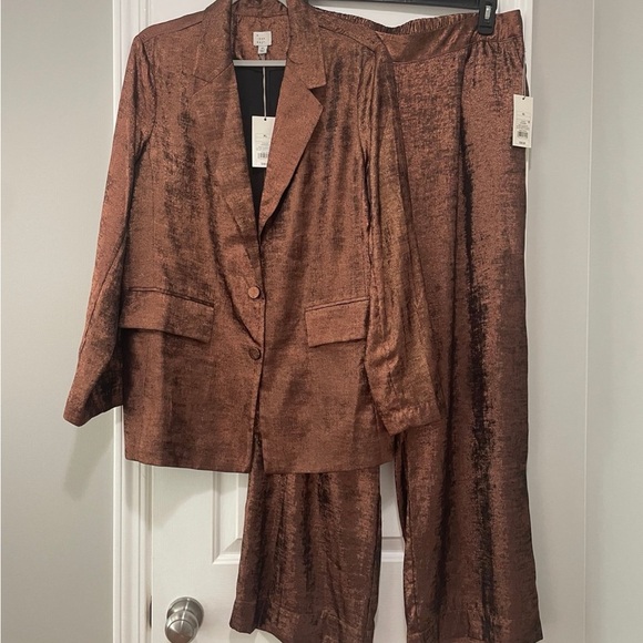 a new day Metallic Bronze Pantsuit NWT XL - Picture 2 of 6